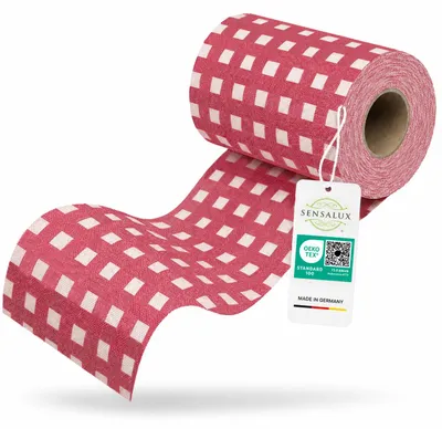 Immagine prodotto di Runner da tavola Sensalux 15cm x 25m a scacchiera bianco-rosso