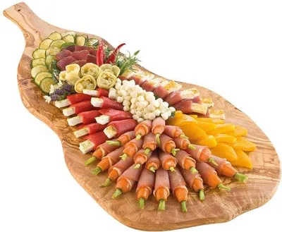 Obrázok produktu pre Drevená doska, doska na občerstvenie, veľká, 70 cm, s uchom, na bufet