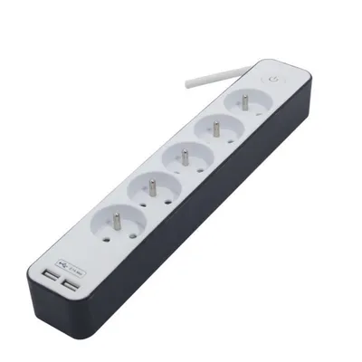 Zdjęcie produktu dla Przedłużacz Chacon, 5 gniazd, 3500W, 230V, 1,5m, USB, czarny