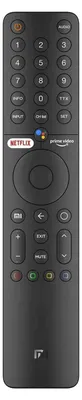 A black remote control for a television.