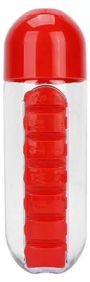 Produktbild von 2 in 1 Pillenbox mit Wasserflasche, 7-Tage Medikamenten-Organizer, Reise-Wasserflasche