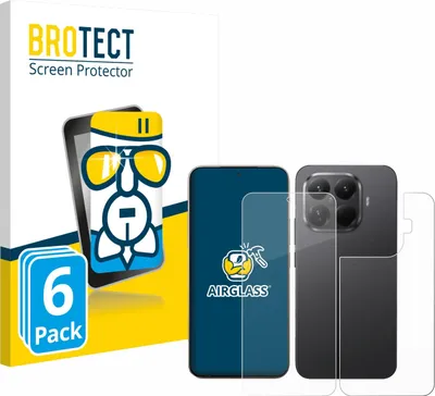Produktbild von 6x BROTECT Schutzglas für Xiaomi 15T Pro (Display+Rückseite) Schutzfolie Panzer Folie Glas Display Schutz klar