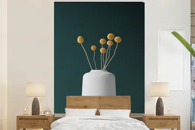 Produktbild von MuchoWow® Fototapete für Wohnzimmer oder Schlafzimmer Wandtapete Vinyl Motivtapete Blumen - Vase - Stilleben - 180x280 cm - Wallpaper