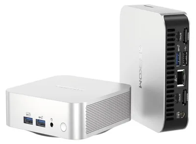 Produktbild von Geekom A5 Pro Mini PC AMD Ryzen 5 7430U 16GB RAM 512GB SSD Quad Monitor Support 2.5G LAN SD-Slot Win 11 Pro Aluminium Office Desktop - BuyPlugGo