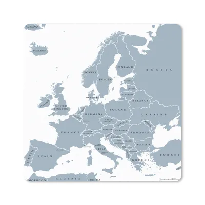 Produktbild von MuchoWow® Mauspad Mousepad Karte - Europa - Grau 30x30 cm - Mousepads - Maus Mat - Pad - Mausunterlage - Gaming