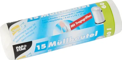 Obrázek produktu pro Papstar Müllbeutel mit Tragegriff 60l