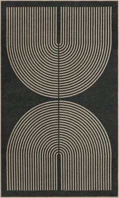 Produktbild von MODFU Teppich Wohnzimmer Teppich Modern Und r Sofateppich Grösse 80x120cm, Schwarz