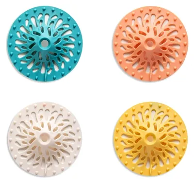 Produktbild von 4 Stück Silikon-Abflusssiebe, Filter für Haare in Dusche und Waschbecken, geeignet für Bad und Küche