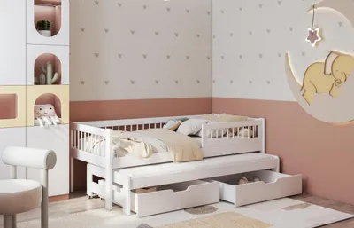 Obrázek produktu pro Dětská postel s přistýlkou 90x200 DABRA - bílá, pravé provedení