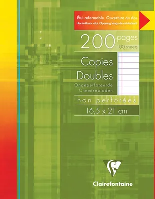 Produktbild von Clairefontaine 5x Klausurbogen 16,5x21cm 200 Seiten liniert Weiß 593C
