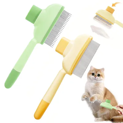 Immagine prodotto di Spazzola per gatti, spazzola per cani, autopulente, ideale per gatti e cani a pelo lungo, rimuove nodi e peli sciolti