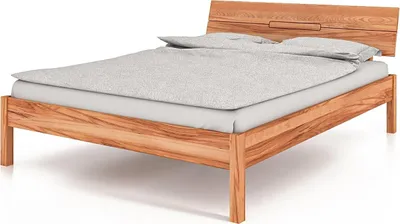 Produktbild von Bett Bento 4 Sonderlänge 200x190 Kernbuche massiv Holzkopfteil und Holzbeine