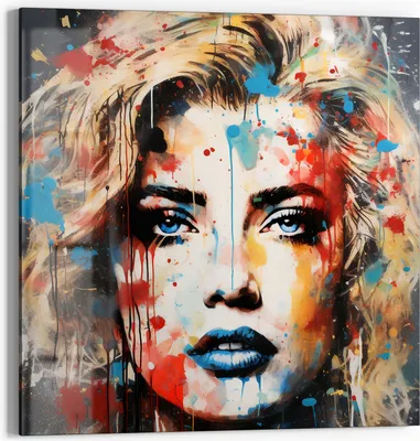 Produktbild von DEQOART Glasbild Echtglas 30x30 cm 'Urbaner Blick in Farbe' Wandbild Bild modern Deko