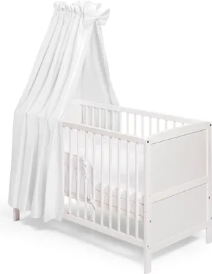 Produktbild von Kinderbett Babybett NELE Komplettausstattung weiss