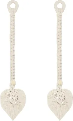 Produktbild von Boho Makramee Gardinenhalter - dekorativ und praktisch - Set von 2 - beige - handgewebt