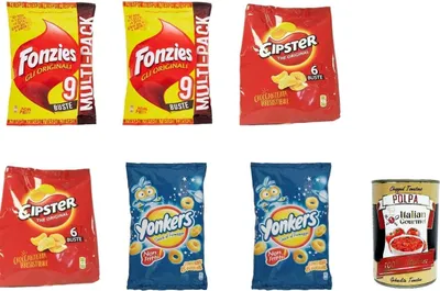 Produktbild von Mondalez chips testpaket Fonzies Yonkers Cipster multipack Maissnack mit Käse + Italian Gourmet polpa 400g