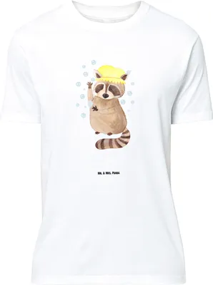 Produktbild von Mr. & Mrs. Panda Größe L T-Shirt Waschbär - Weiß - Geschenk, Plan, Tagträumen, Shirt, Waschen, Lustige Sprüche, mit Spruch, Fröhlich, Seifenblasen, Tshirt