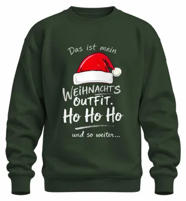 Obrázok produktu pre Toto je môj vianočný outfit. Mikina s potlačou "Ho Ho Ho", vianočný motív, farba: tmavozelená, veľkosť: L