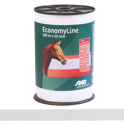 Produktbild von AKO Weidezaunband Economy Line weiß 20 mm, 10,47 Ohm/m, 200 m