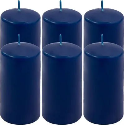 Obrázok produktu pre Sada stĺpových sviečok, 11,5 cm, Ø 6 cm, modrá, 6 ks