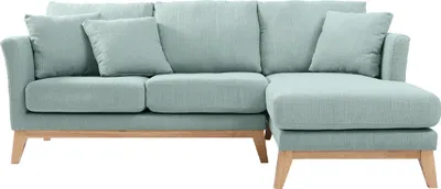Produktbild von Miliboo - Ecksofa rechts skandinavisch Lagunenblau OSLO