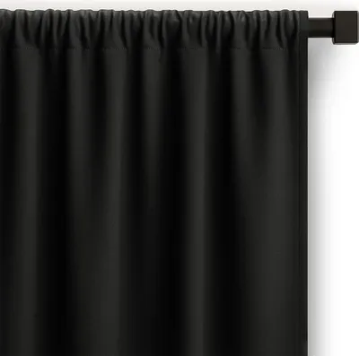 Produktbild von Gardine Kräuselband Vorhang Verdunkelnd Einfarbig 140x270 cm Schwarz Carli