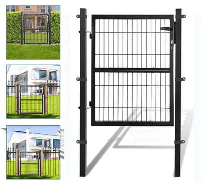 Produktbild von SWANEW Gartentor Gartentür verzinkter Stahl abschließbar 120x 100 cm , Anthrazit