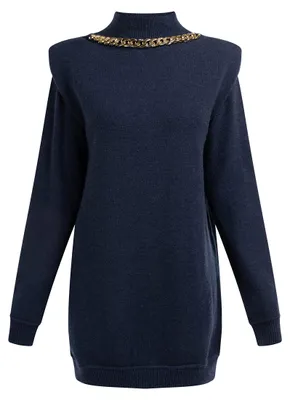 Productafbeelding van Sookie Damen tricotjurk, model 11025380-SO01, marineblauw, maat XL/XXL