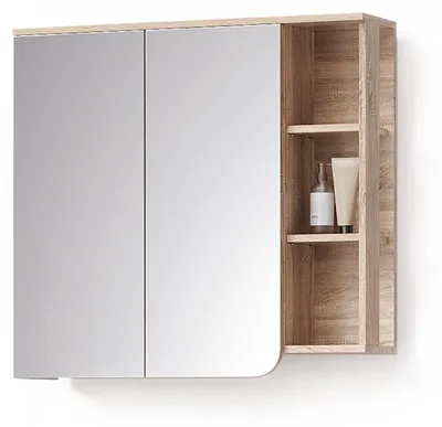 Produktbild von Spiegelschrank Livinity Marano Sonoma/Weiß 80 x 75 cm mit 2 Schubladen, Model 62521