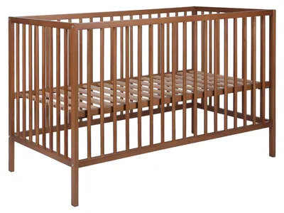 Produktbild von Europe Baby Solid Beech Babybett - 60 x 120 cm - Walnuss | Babybetten