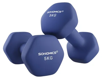 Immagine prodotto di Set di manubri da 2 pezzi - Rivestimento in neoprene - 21 x 10,5 cm - Blu navy