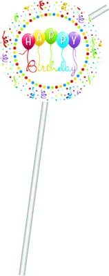 Produktbild von 6 Trinkhalme Happy Birthday Streamers