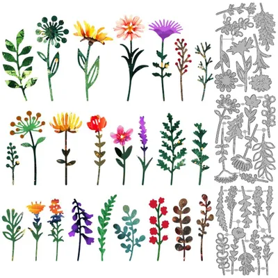 Productafbeelding van Stansvormen met Plantmotieven voor Kaarten en Scrapbooking