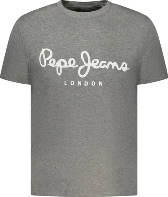 Produktbild von Herren T-Shirt Grau Kurzarm Slim Fit mit Druck und Nachhaltige Baumwolle