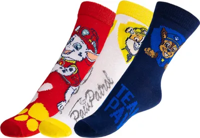 Immagine prodotto di Calze per bambini Tlapková patrola 1 - set di 3 paia - 23-26 - Bianco,Rosso,Blu,Giallo