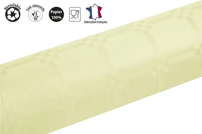 Produktbild von Pronappe Tischdecke R485024I Einweg-Tischdecke aus Damastpapier Länge 50m Breite 1,20m (pro Rolle) Farbe Elfenbein Damastpapier mit schickem und klassischem Universalmuster