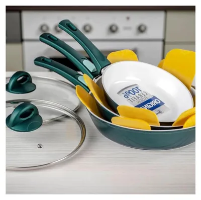 Produktbild von Cerafit Fusion Pfannen, Set 8-tlg. mit Mikrofaser-Schwamm