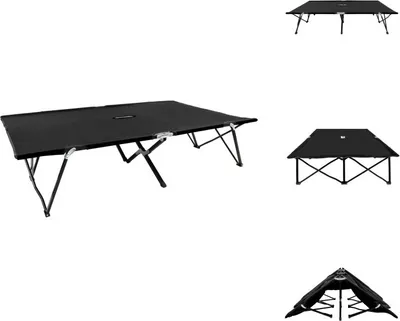 Image de vidaXL Bain de soleil pliable pour 2 personnes noir acier - Bains de soleil