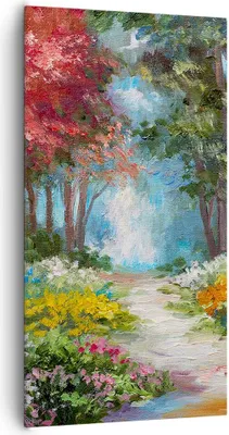 Produktbild von Bild auf Leinwand - Leinwandbild - Einteilig - Impressionismus Natur Wald - 65x120cm - Wand Bild - Wanddeko - Wandbilder - Leinwanddruck - Bilder - Wanddekoration - Leinwand bilder - PA65x120-4271