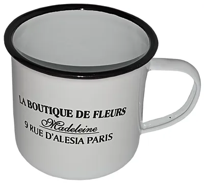 Produktbild von Becher aus Emaille Kaffeebecher Teebecher Kakaobecher Tasse antikweiß 0,4l