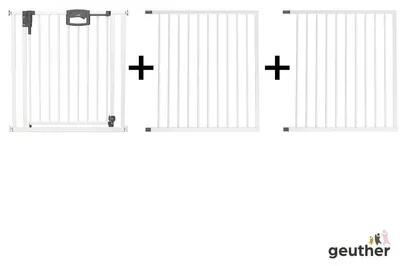 Image de Barrière de sécurité pour portes et escaliers GEUTHER Easylock Plus | 224,5–232,5 cm | Sécurité pour bébés et enfants | Barrière à fixation par serrage sans perçage | Métal | e