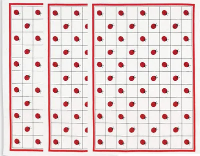 Produktbild von Geschirrtücher aus Baumwolle im 3er Set mit Marienkäfer-Muster, Größe: 45/70