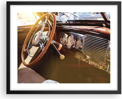 Produktbild von Gerahmtes Poster - Schwarzer Rahmen - Auto Retro Vintage - 50x40 cm - Wand Bild - Wanddeko - Wandbilder - Kunstposter - Wandposter - Bilderrahmen - Bilder - Kunstdruck - P2BAA50x40-4939
