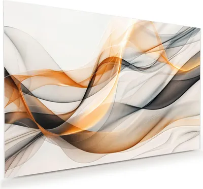 Produktbild von Glasbild 120x80cm in XXL für Wohnzimmer, Schlafzimmer Motiv Schwebende Wellen
