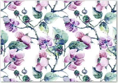 Produktbild von Tulup® Glas-Bild - 100 x 70 - Wandbild aus Glas - Wandkunst - Wandbild hinter gehärtetem Sicherheitsglas - Blumen & Pflanzen - Brombeerblumen - Lila
