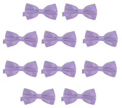 Produktbild von 10er Set DonDon Herren Fliege 12 x 6 cm gebunden und längenverstellbar flieder