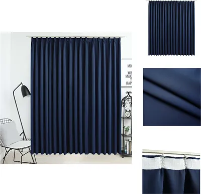 Image de vidaXL Rideau occultant avec crochets bleu 290 x 245 cm - Rideaux et voilages