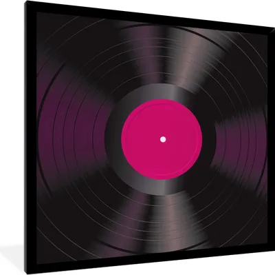 Produktbild von MuchoWow® Gerahmtes Poster LP's Vinyl - Rosa - Retro 40x40 cm - Poster mit Schwarzem Bilderrahmen Wandposter Rahmen Foto Bilder - Mit Rahmen - Wanddekoration Schlafzimmer