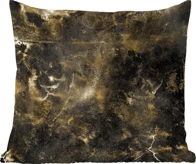 Produktbild von MuchoWow® Zierkissen Sofakissen Wohnzimmer Dekokissen 60x60 cm Gold - Schwarz - Luxus - Textur - Sitzfläche - Foto Polster