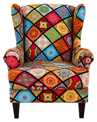 Productafbeelding van Set van 2 elastische stoelhoezen voor fauteuils met hoge rugleuning